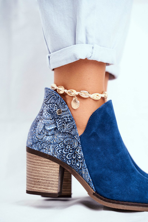 Dámske kožené topánky na Post Maciejka Navy 04492-17