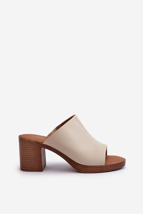 Elegantné Ľahké Dámske Sandále Na Podpätku Bežové Varnila