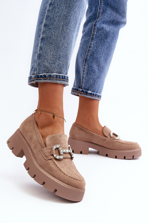 Dámske mokasíny s ozdobou béžové Ellise