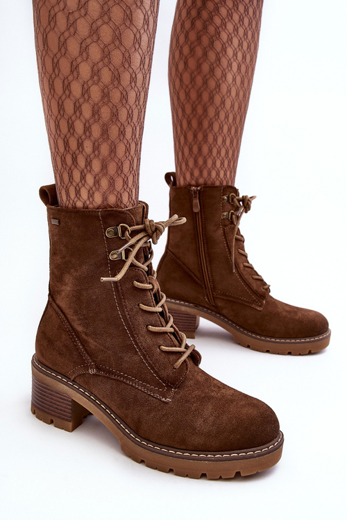 Dámska nízka čipka čipky -up -up topánky Brown