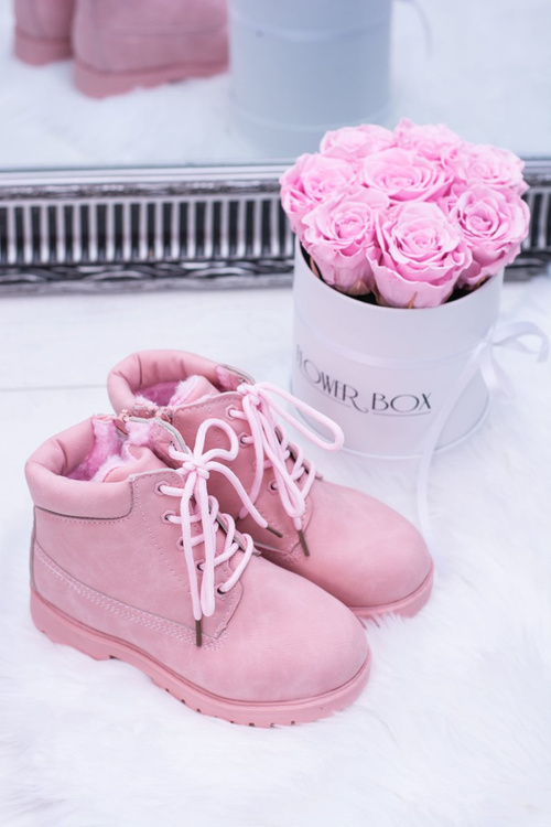 Detské izolované topánky práškové topánky ružové dexter