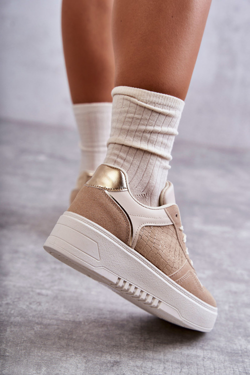 Dámska nízka športová topánka na platforme Beige Kyllie