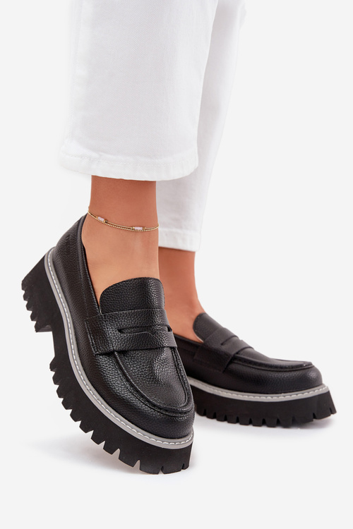 Dámske Mokasíny Na Platforme A S Plochým Opätkom Big Star NN274049 Čierne