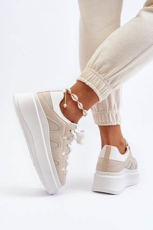 Dámské tenisky s hrubým šněrováním béžové Vinali