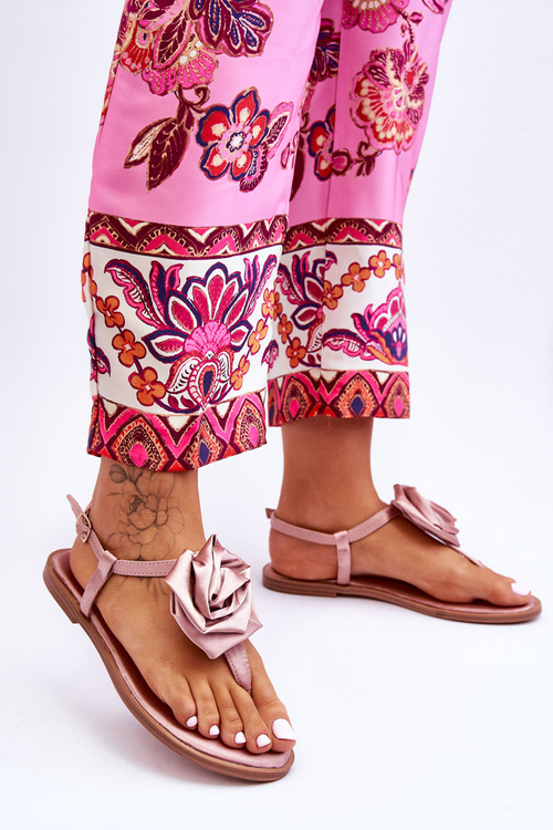 Dámské žabky s látkou Rose Nude Carisma