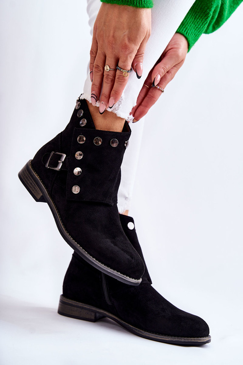 Dámské semišové boty S. Barski Black Merk