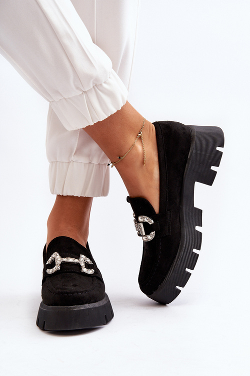 Dámské mokasíny s ozdobou černé Ellise