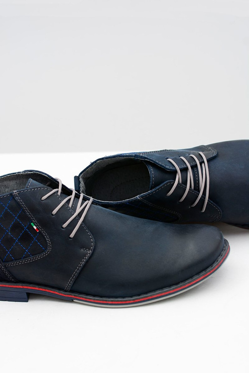 Graziano Navy Blue Pánske kožené topánky