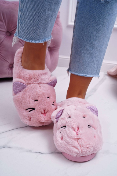 Dámské pantofle kočka s ušima růžové Sleppyhead