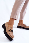 Dámske semišové topánky Loafer la.fi béžové vŕby