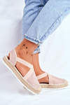 Dámske espadrilly s strihom -out Pink Brocade Motív