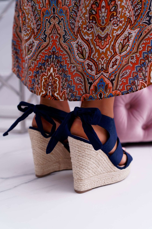 Dámské Sandály Na Klinu Tmavě Modré Yenga