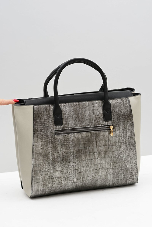 Nobo Dámska veľká čierna kabelka hadí koža