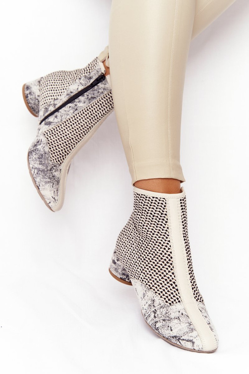 Boty S Pleteným Podpatkem Maciejka 04937-03 Béžové