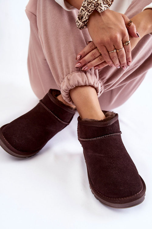 Dámsky semišový nízky snehový topánky hnedá hnedá Shelie