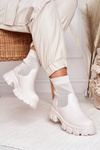 Dámské Ponožkové Boty Ecru Stormy