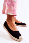 Klasické semišové dámske espadrilles čierna kalabria