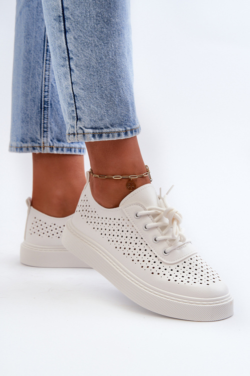 Průsvitné tenisky na platformě Bílé Tanvi