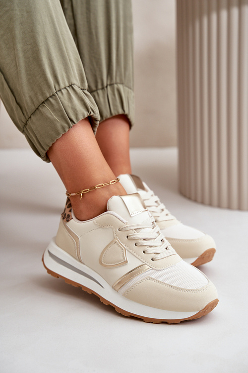 Dámské Tenisky Z Eko Kůže Béžové Velaniela