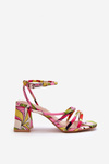 Vzorované sandály na podpatku Multikolor Jenglla