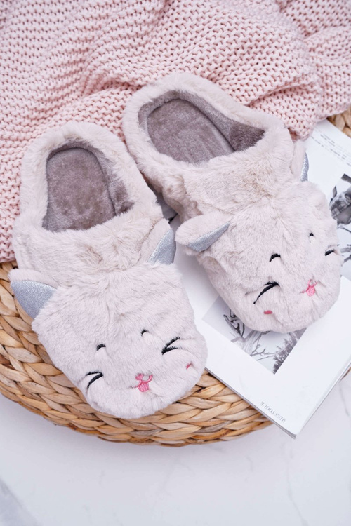 Dámske papuče mačky s uši biela