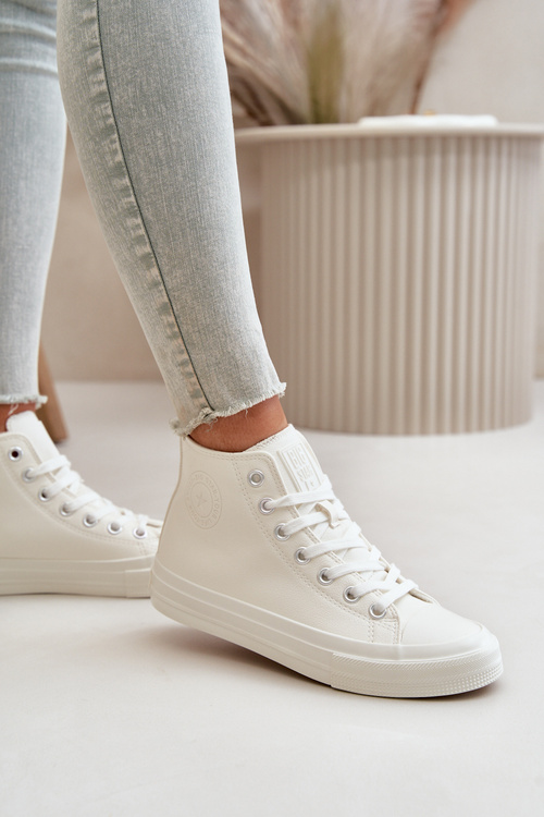 Dámske Zateplené Tenisky Z Eko Kože Biele Big Star OO274932