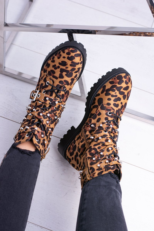 Dámske topánky s vysokým leopardom v Albere Leopard Tlač