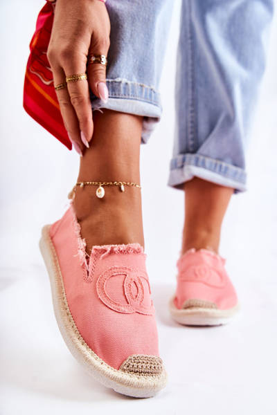 Klasické dámske koralové espadrilles Flaure