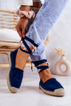 Zviazaný semiš Espadrilles Navy Blue Ismanne