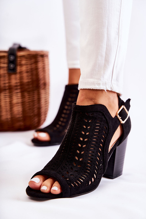 Dámské Jarní Boty Na Podpatku Semišové Černé Beyond Us