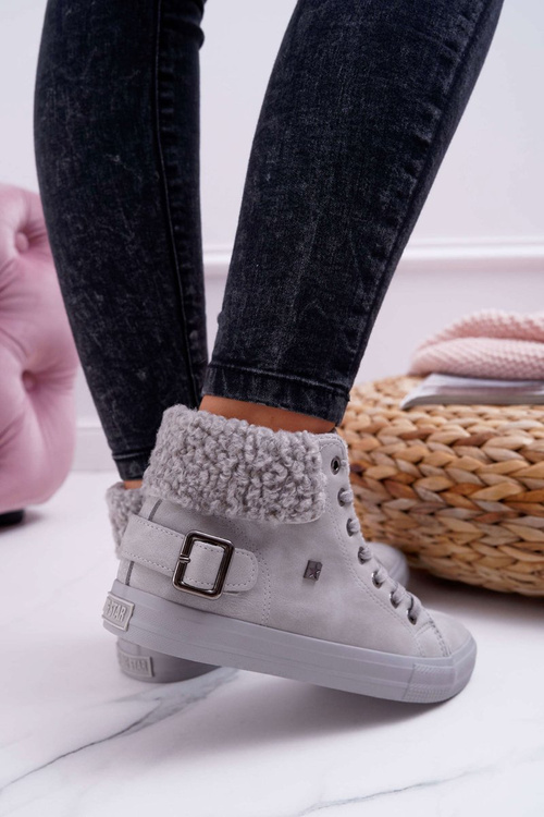 Dámské Tenisky Big Star Vysoké zateplené Šedé EE274079