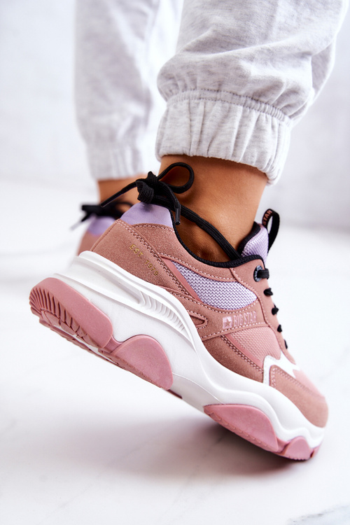 Dámské Sneakers Sportovní Obuv Big Star JJ274577 Růžová