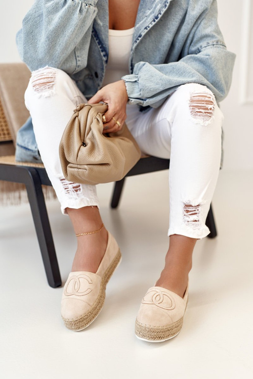 Ženské espadrilles na platforme Straw Beige Febi