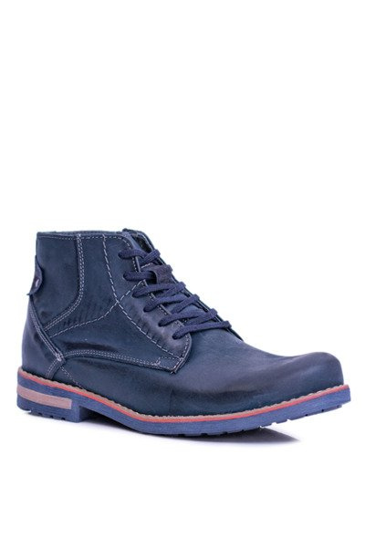 Pánské kožené vysoké boty se zipem Teplé Komodo 731