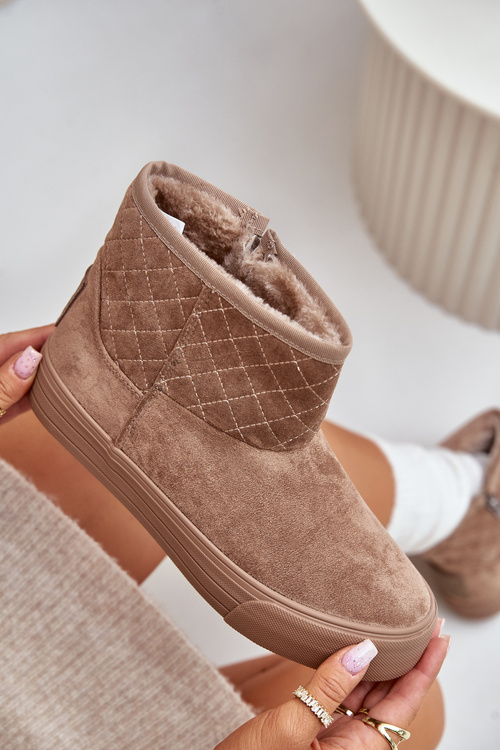 Snehové Topánky Na Zips Zateplené Kožušinou Big Star OO274A524 Béžové