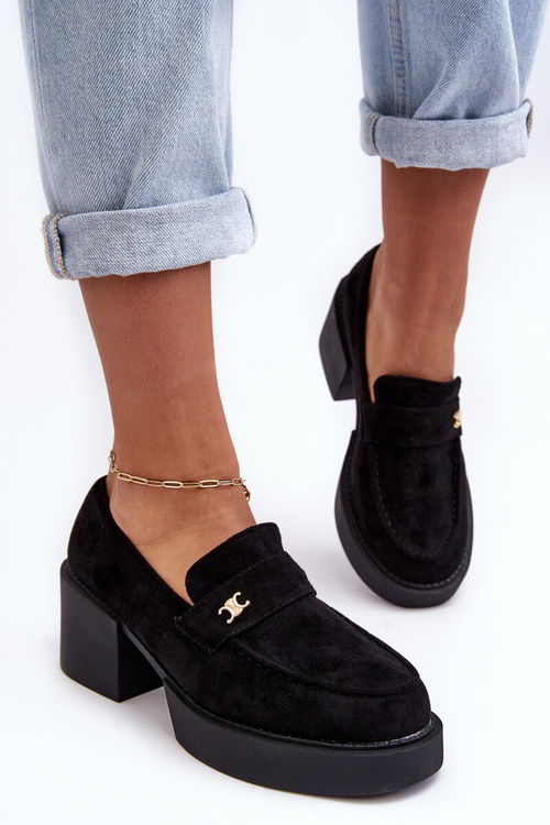 Dámske semišové vysoké topánky Čierne Afnira