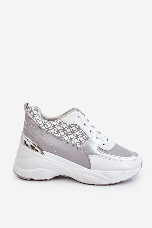 Dámská sportovní obuv na platformě bílá a šedá Ferrina