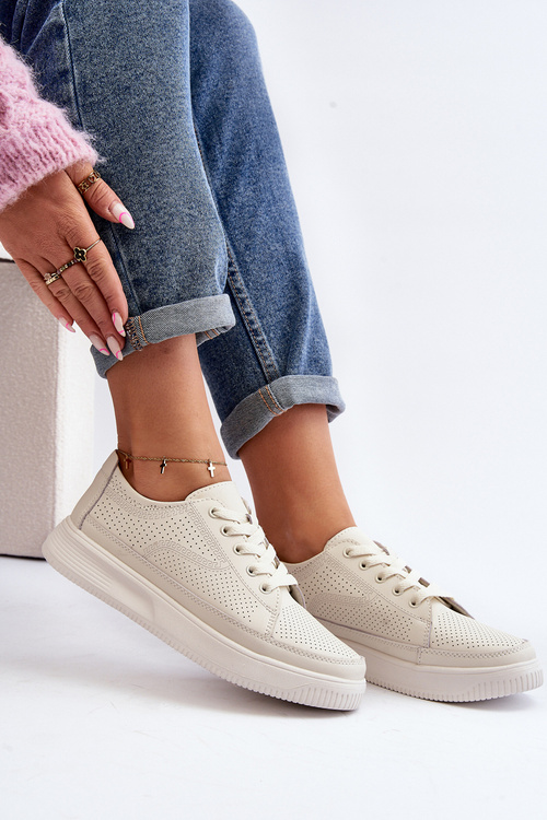 Dámske kožené športové tenisky Biele Failla