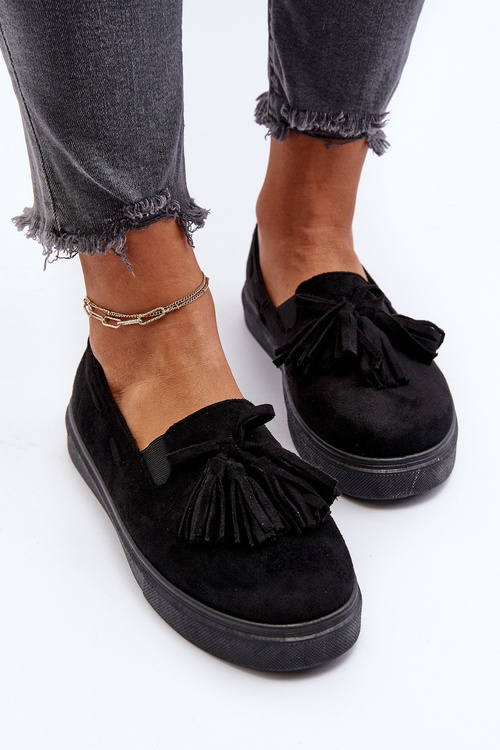 Dámské espadrilky s frčkami černé Elorvia