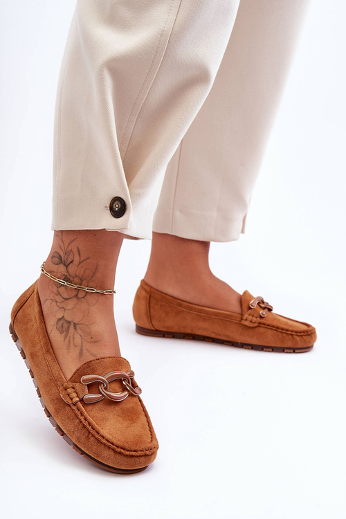 Dámské semišové mokasíny s plochou podrážkou hnědé Appia