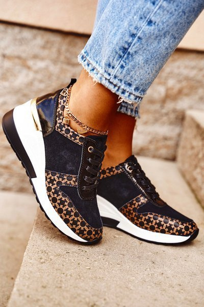 Dámská Sportovní Obuv Sneakers Cerné Bile Metronus