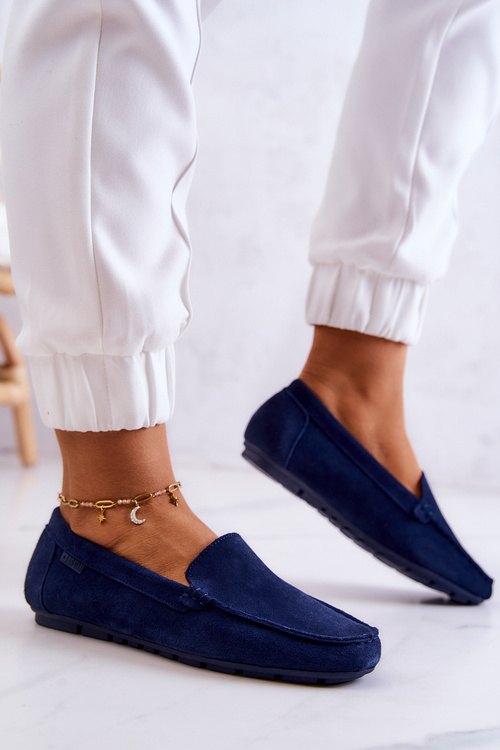 Ženské semišové mokasíry Veľká hviezda JJ274659 Navy Blue