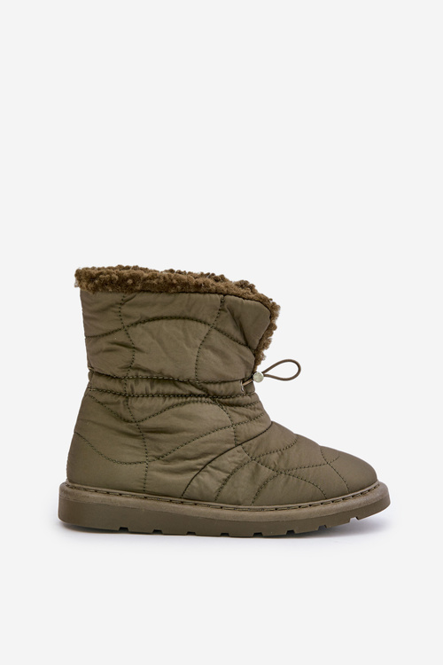 Dámske Snehule So Šnúrkou Zateplené Barančinou Tmavozelené Vamidra