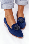 Elegantné topánky pre Vincezu 10580 kliny Navy Blue Suede