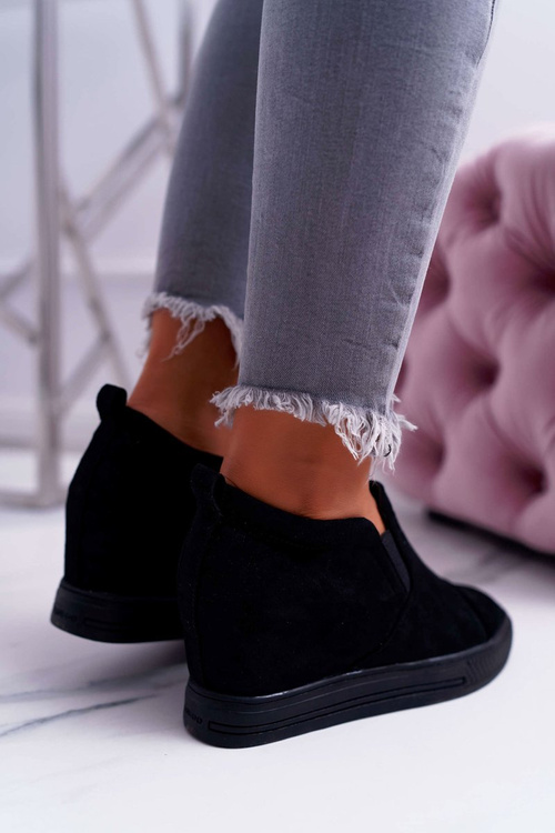 Dámske tenisky na sketers Lu Boo skĺzli čierne kaori