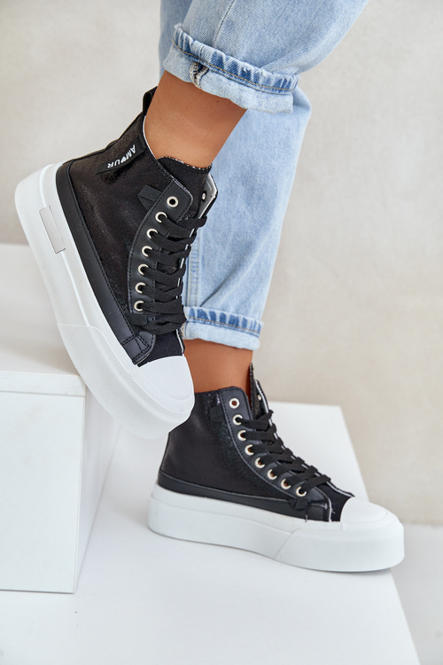 Dámské Vysoké Tenisky Na Platformě Černé Averira