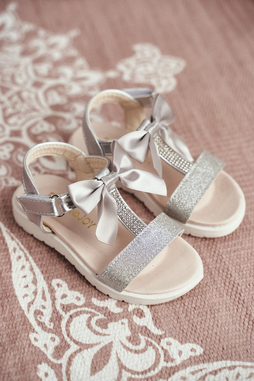 Dětské Sandály pro Dívky na Suchý Zip Stříbrné Bella