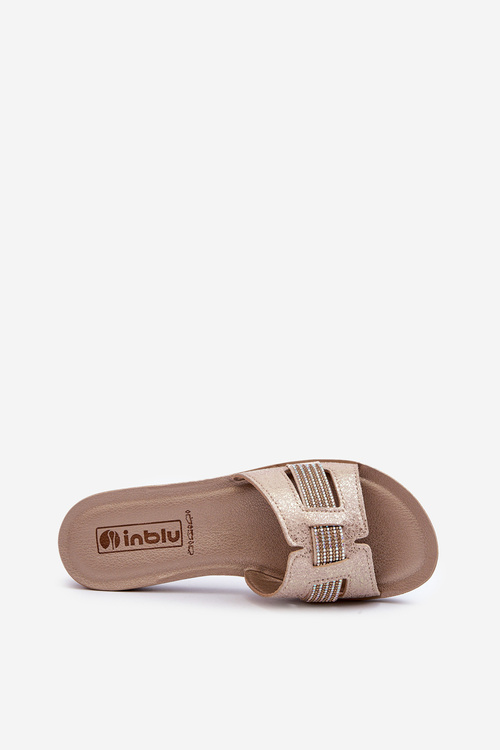 Pohodlné Lesklé Dámske Papuče Inblu BA000050 Zlaté