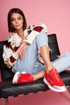 Dámske športové topánky Big Star Red FF274A412