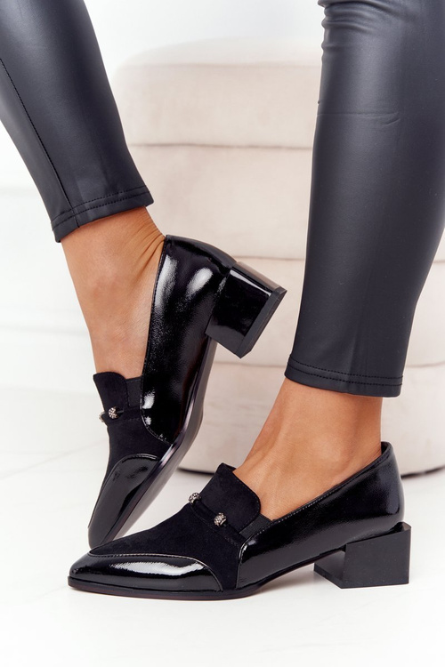 Elegantní Polobotky Na Podpatku S.Barski Premium A15 Černé